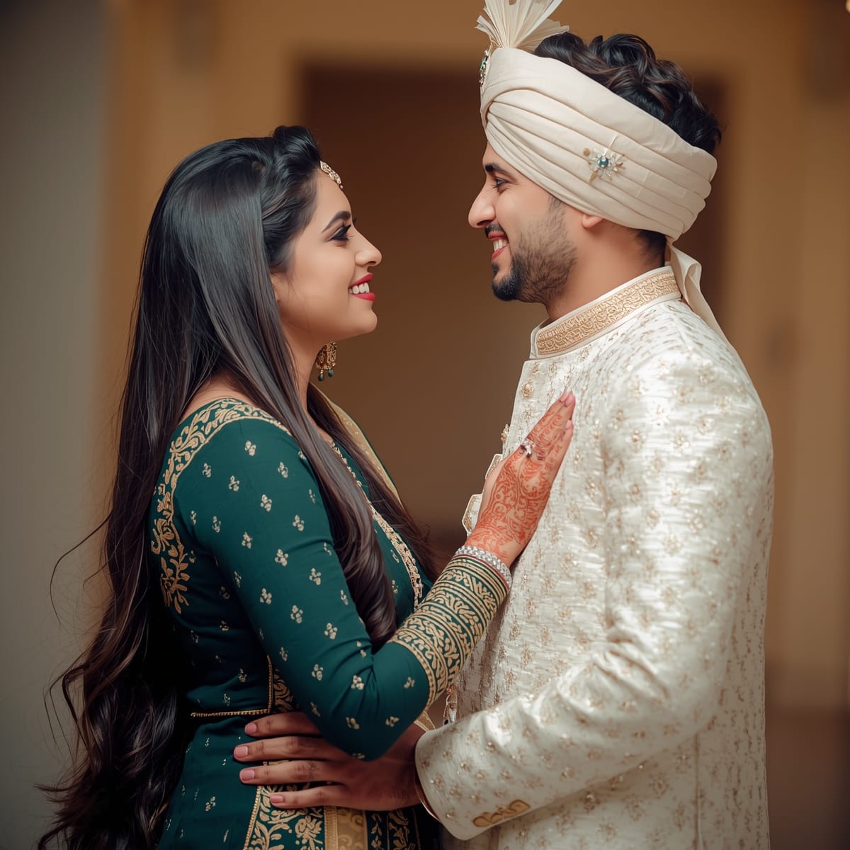 Sagar & Avantika on their wedding day